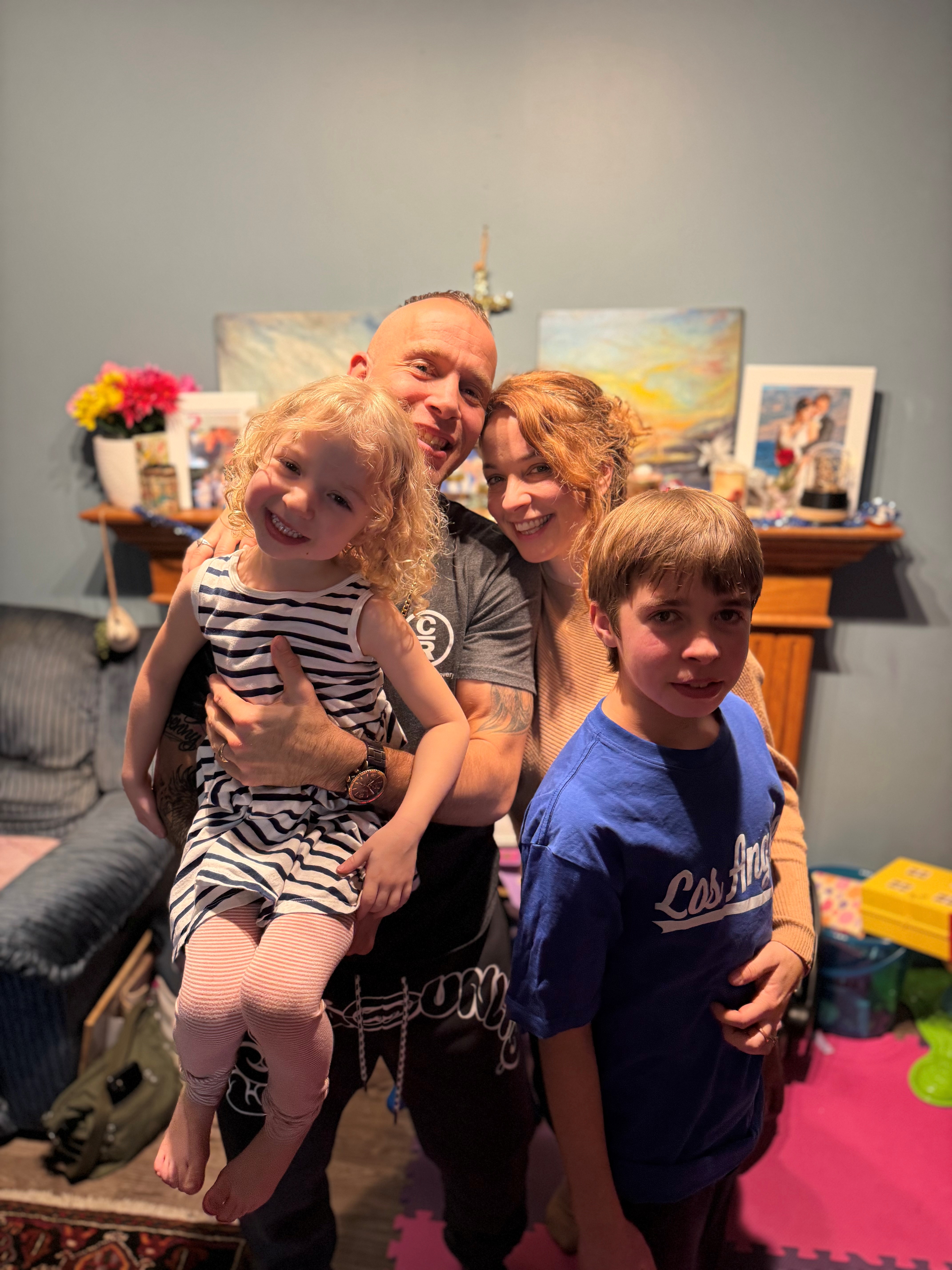Dustin Little with his family